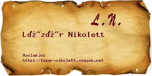 Lázár Nikolett névjegykártya