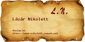 Lázár Nikolett névjegykártya